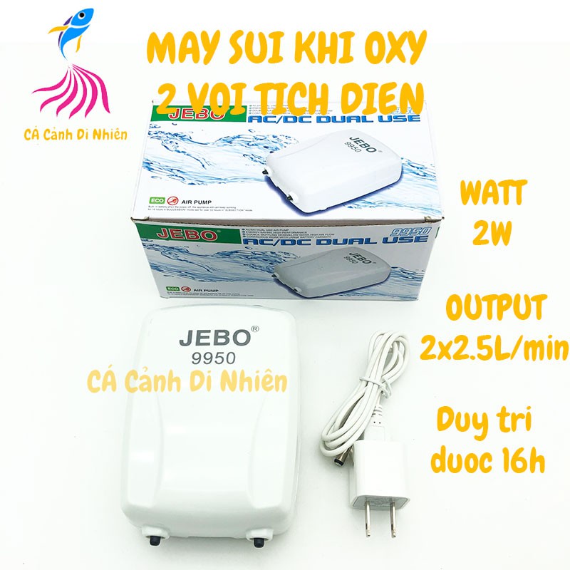 [Hoàn Tiền 10%]Máy Sủi Oxy TÍCH ĐIỆN 2 vòi SOBO SB-10000 cho Hồ Cá cảnh