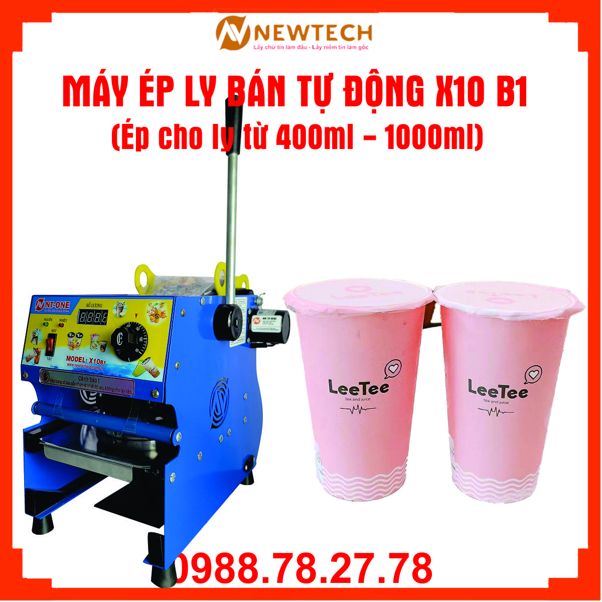 Máy ép ly bán tự động X10B1- Ép ly 400-1000ml