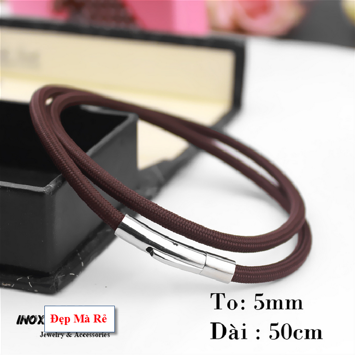 Male pendant parachute cord lock Brown white titanium high-grade 3mm - 4mm-5mm-commitment 1 Đổi 1 if Hoen Rust