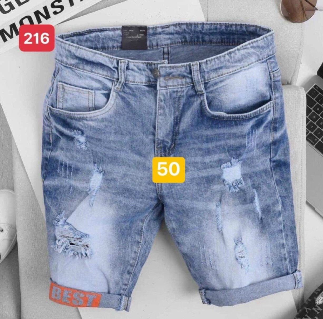 QUẦN SHORT JEAN NAM RÁCH PHONG CÁCH SOÁI CA