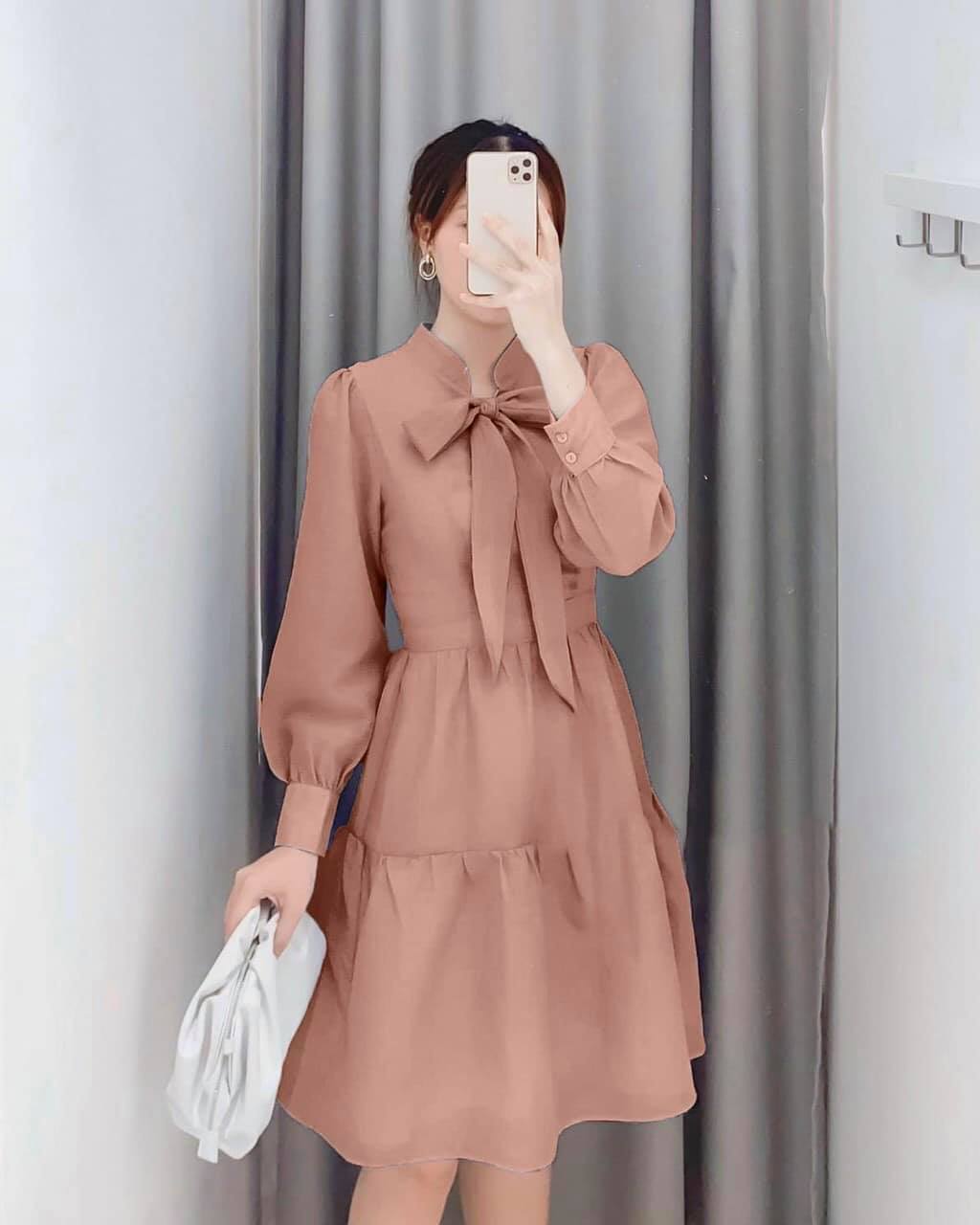 ĐẦM DỰ TIỆC BABYDOLL CỘT NƠ