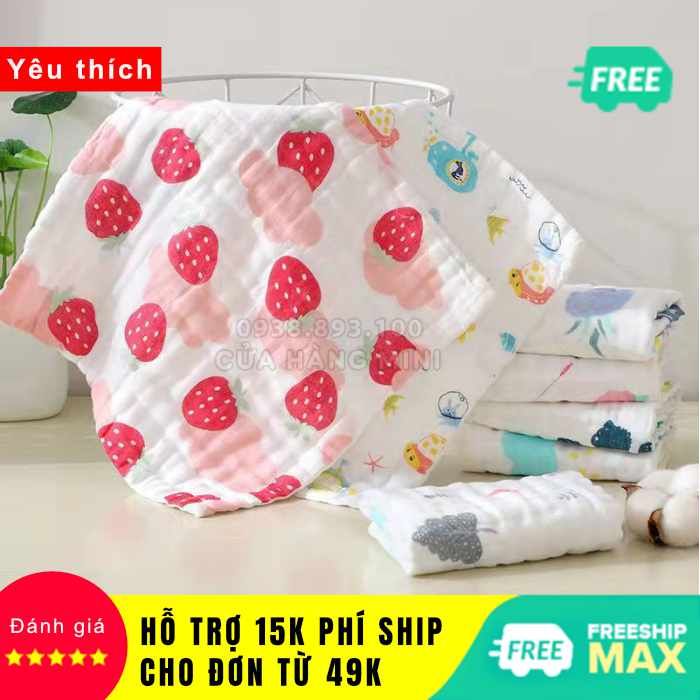 Combo 3 Khăn Xô Sữa Sợi Tre 6 Lớp Đa Năng Cho Bé