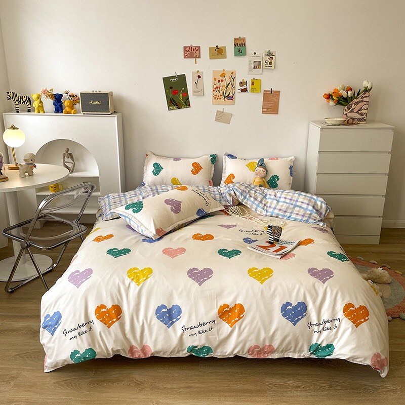 Bộ Chăn Ga Gối Poly Nhập 4 món[1m6x2m và 1m8x2m], mẫu khủng long cute