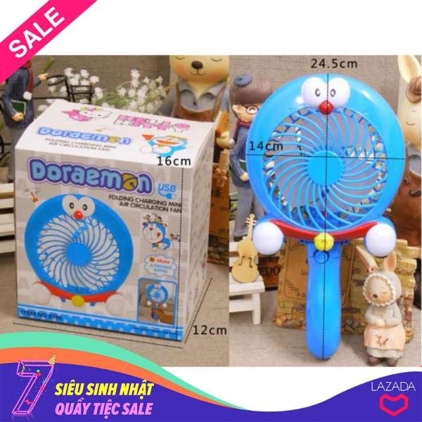 Quạt Tích Điện Doremon 2 Cấp Độ Mini Cầm Tay