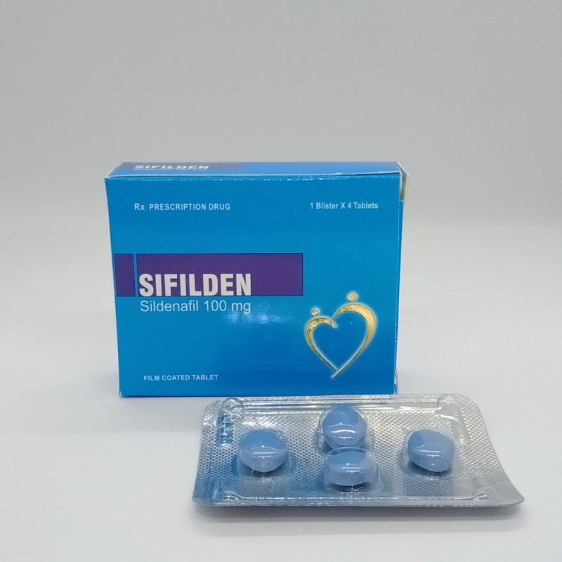 Viên uống cương dương Ấn Độ - SIFILDEN 100mg, giúp nam giới tăng cường sinh lí mạnh mẽ ( hộp 4 viên)