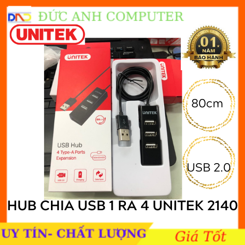 Hub usb hub usb 2.0 unitek 1 ra 4 cổng - unitek y-2140/ 2146 - chính hãng 100%