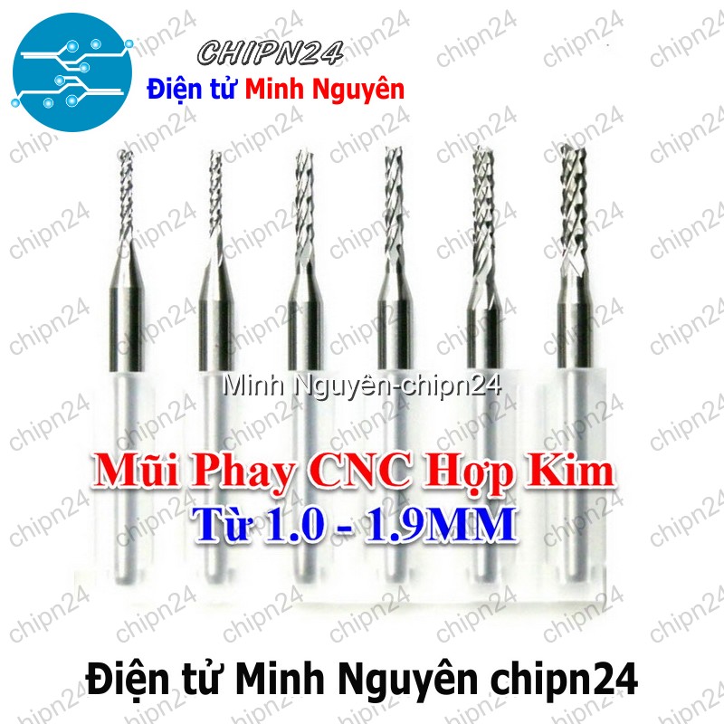 Mũi Phay mạch in CNC Hợp kim (1.0mm 1.1mm 1.2mm 1.3mm 1.4mm 1.5mm 1.6mm 1.7mm 1.8mm 1.9mm PCB) - [Chọn Loại] - HHH.00449
