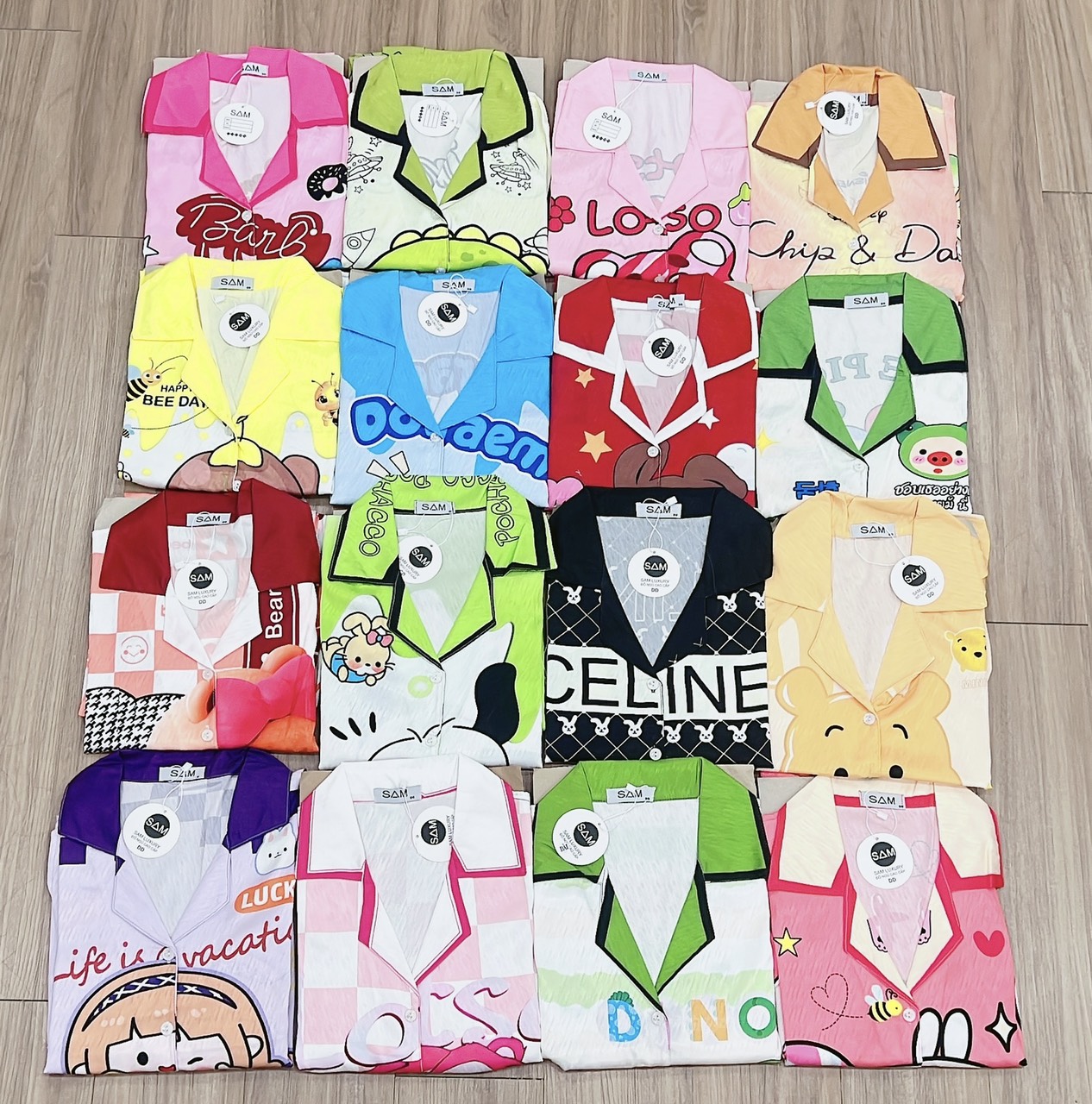 Bộ Đồ Ngủ Pijama Lụa Xước Cao Cấp Áo Tay Dài