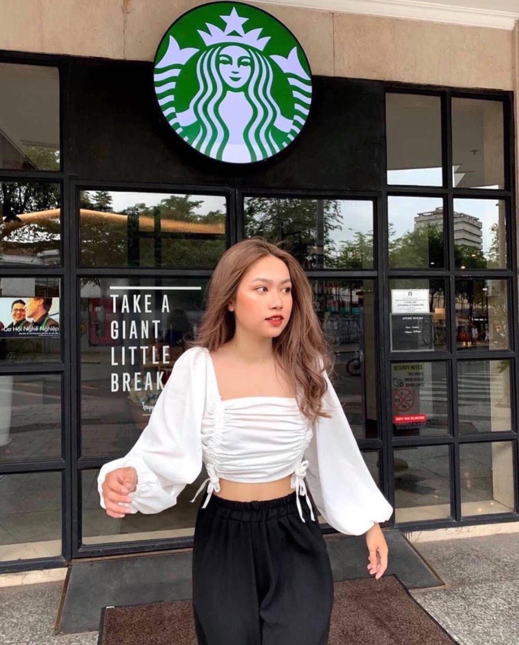 Áo voan croptop rút hai bên eo dễ thương TTSLA0185