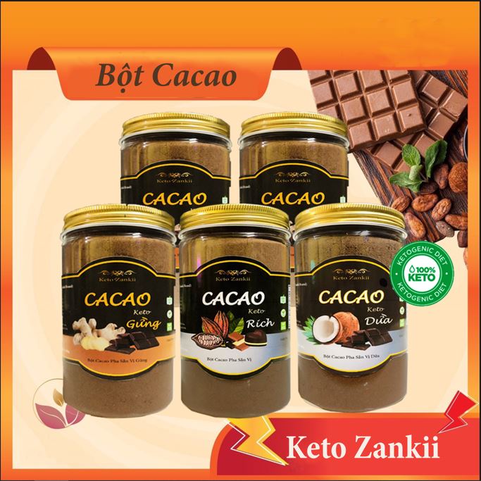BỘT CACAO đường Erythritol KETO ZANKII cho người ăn kiêng Keto, Eat Clean