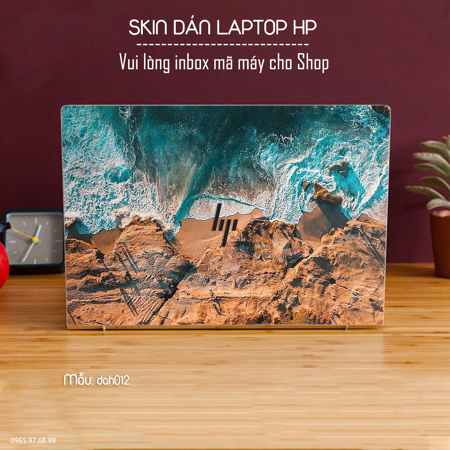 Decal Skin dán Laptop HP mẫu vân đá (inbox mã máy cho shop)