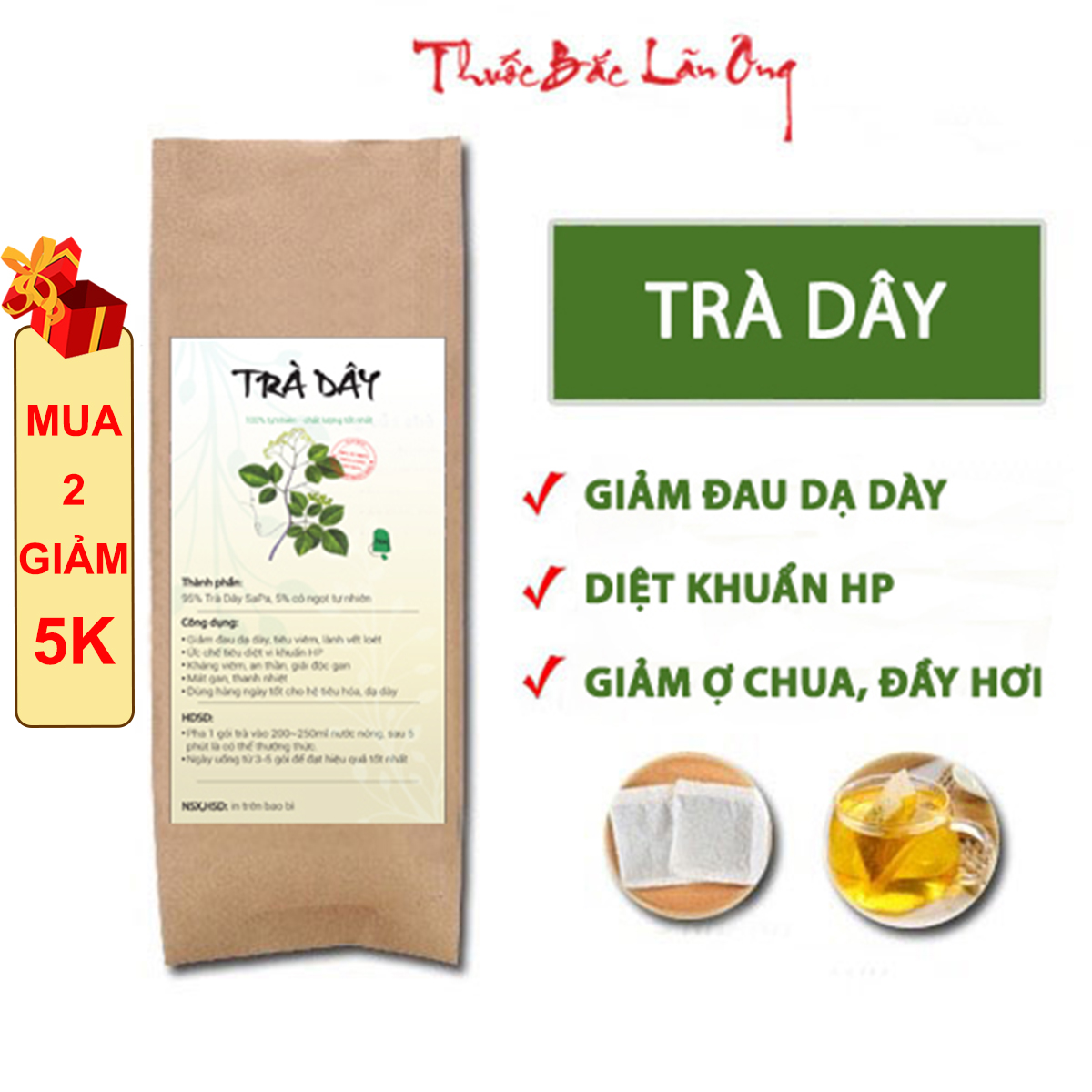 Trà dây hỗ trợ giảm đau dạ dày, mát gan, thanh nhiệt cơ thể