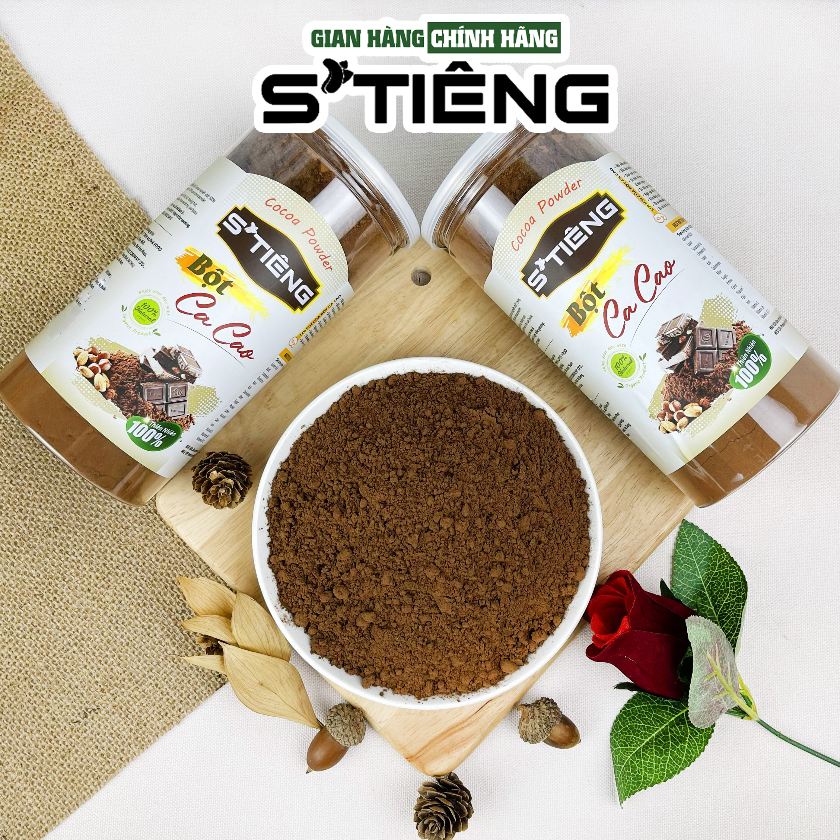 Bột CACAO Nguyên Chất Cao Cấp Không Đường STIÊNG