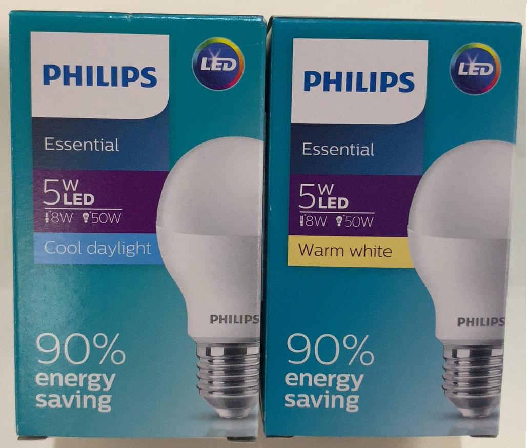 Bóng đèn Philips LED siêu sáng tiết kiệm điện Essential 5W E27 A60