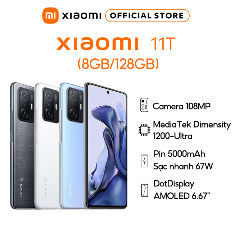 Điện Thoại Xiaomi 11T 5G Chính Hãng - Camera Đẳng Cấp Chuyên Nghiệp 108MP - Màn Hình AMOLED 120Hz - Sạc Nhanh 67W - Bảo Hành 24 Tháng MiOnlineVN
