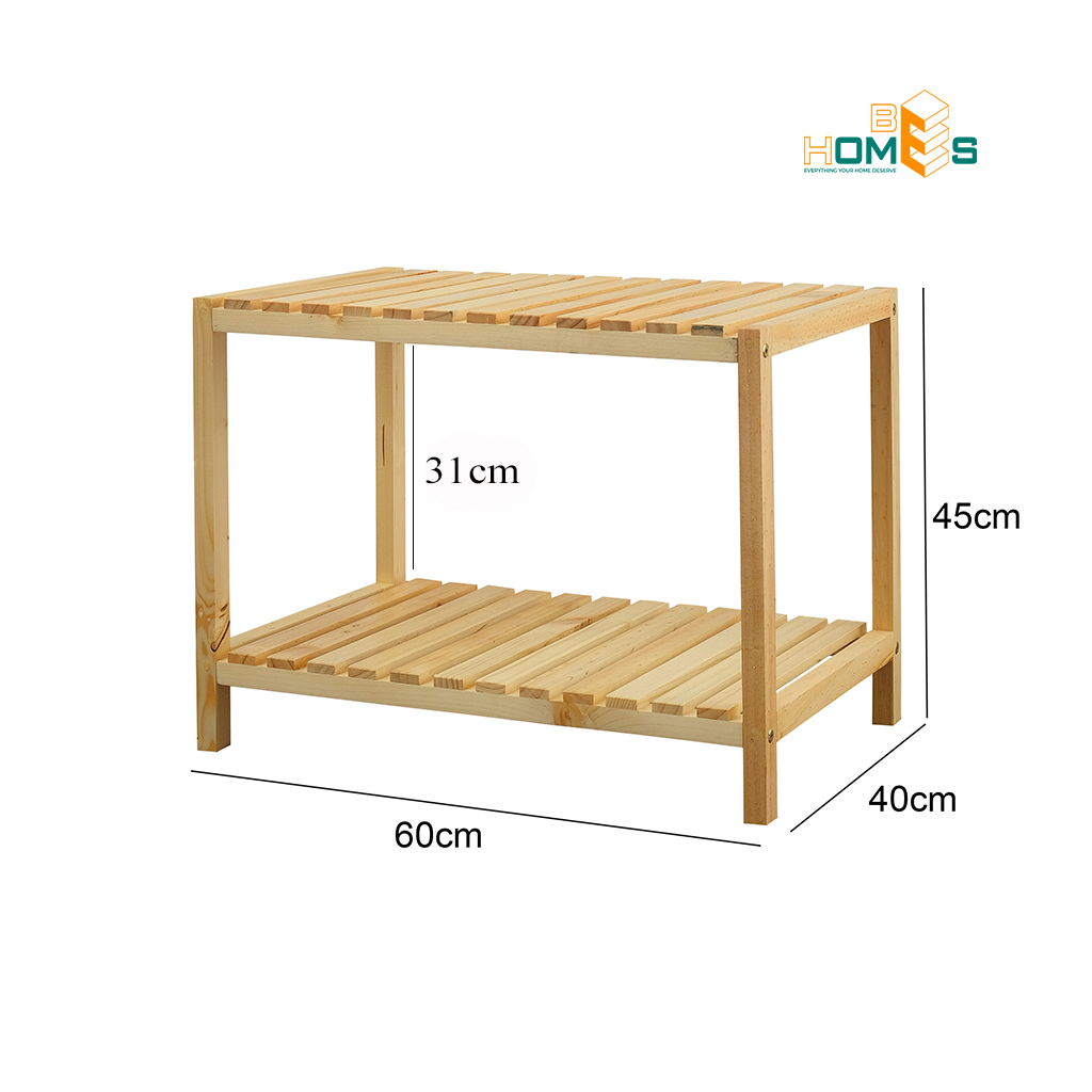Kệ lò vi sóng gỗ đa năng 2 tầng