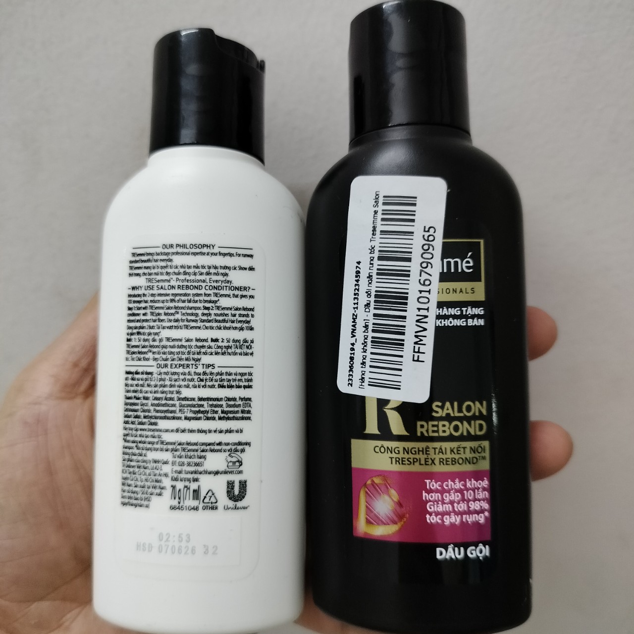 Cặp dầu GỘI và XẢ TRESemme Keratin Smooth chai 70g