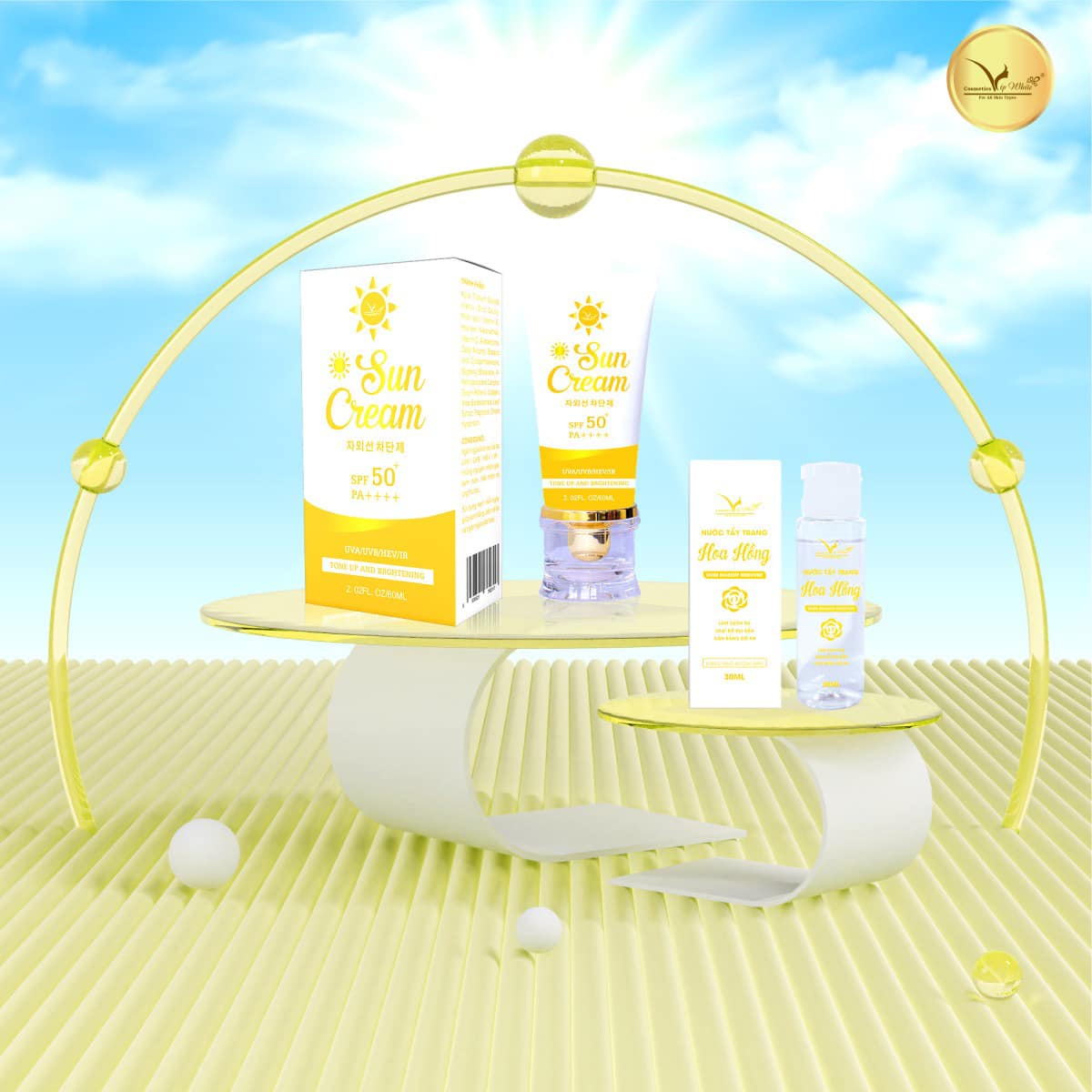 Kem Chống Nắng VIP White (Tặng 1 bịt sữa rửa mặt)