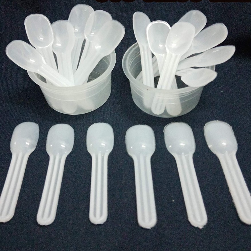 Thìa sữa chua trắng đẹp (500 gram) | Disposable, small plastic spoons