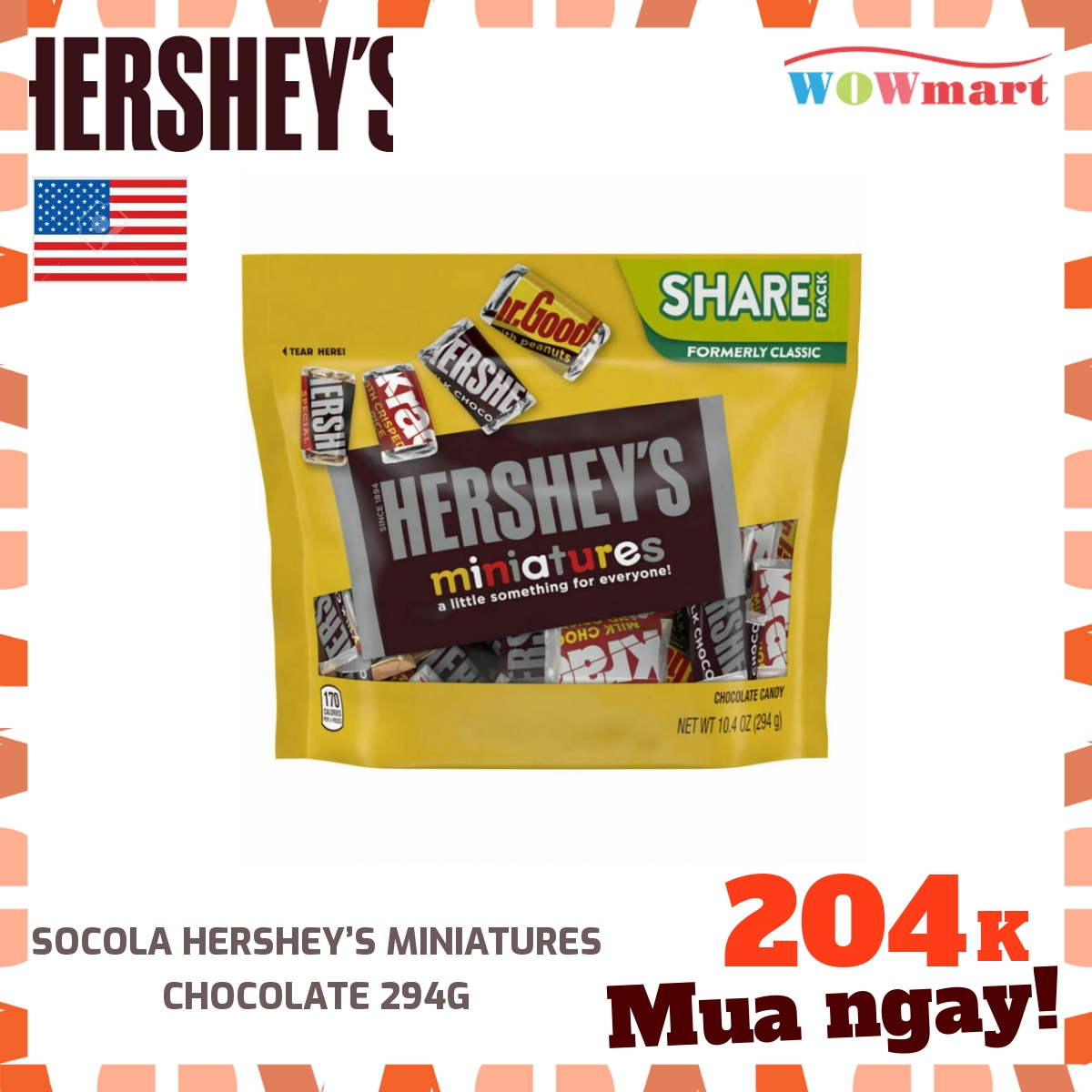 Socola Hershey’s Miniatures Chocolate 294g - [MỸ]