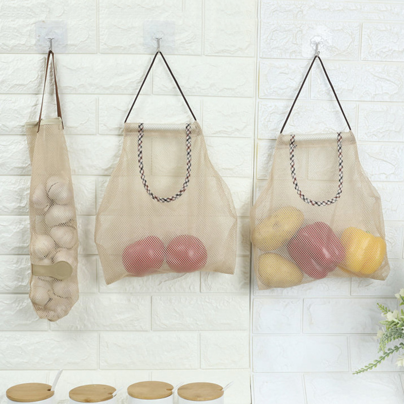 Túi lưới treo tường túi đựng tỏi, đựng rau củ, đựng thực phẩm đa năng, túi treo tỏi