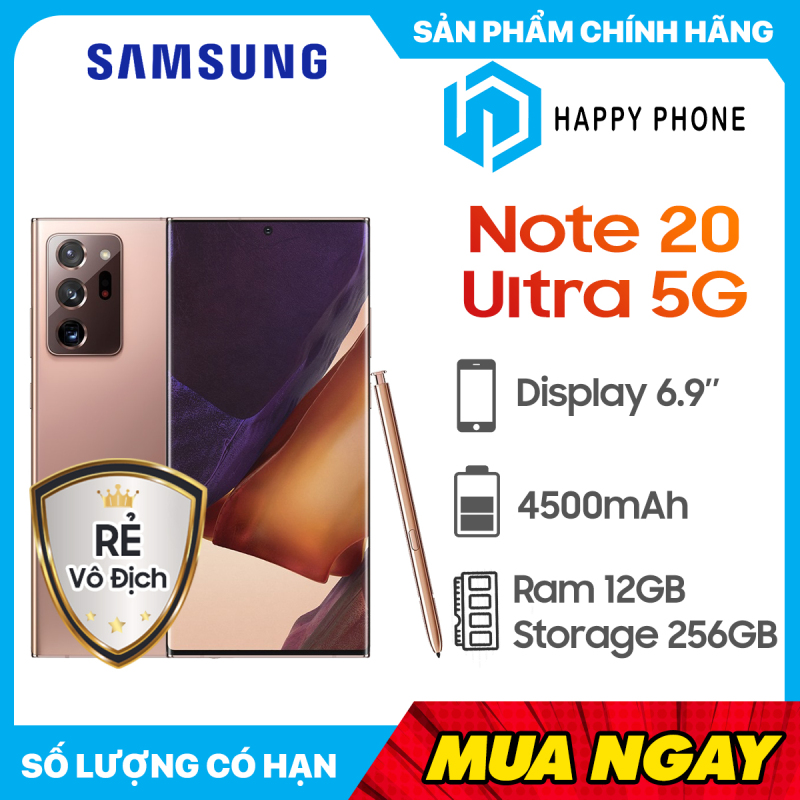 Điện thoại Samsung Galaxy Note 20 Ultra 5G (256GB/12GB) - Hàng chính hãng, mới 100%, nguyên seal, bảo hành 12 tháng