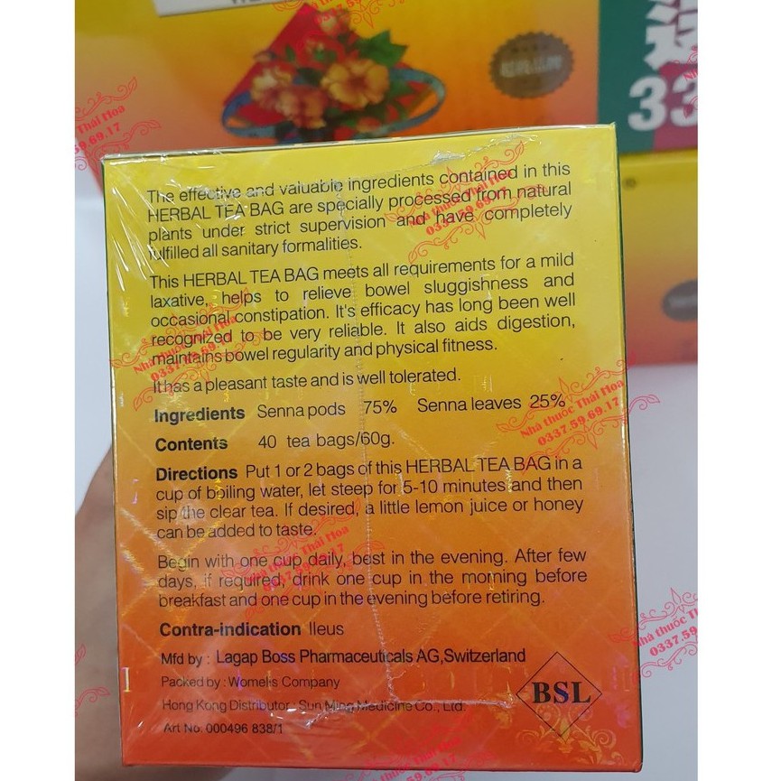 TRÀ GIẢM CÂN BIOSLIM (BẢO TÚ LỆ) - HỘP 40 TÚI
