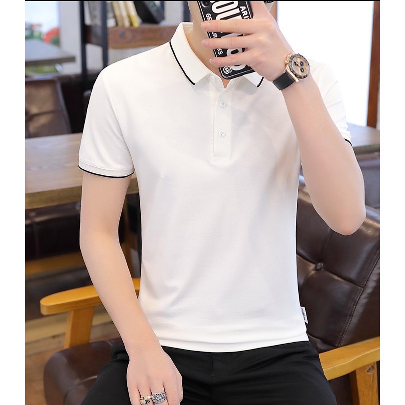 Áo thun cổ trụ cổ bâu polo viền cổ (CHẤT MÈ)