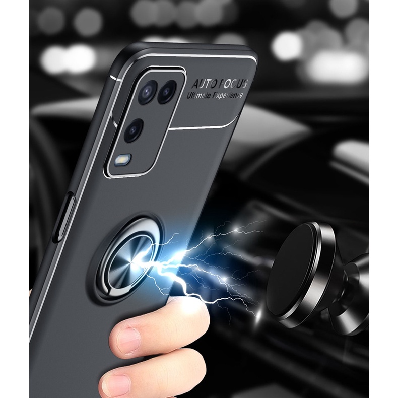 Ốp Lưng Auto Focus OPPO A54 Cao Su Bracket Iring