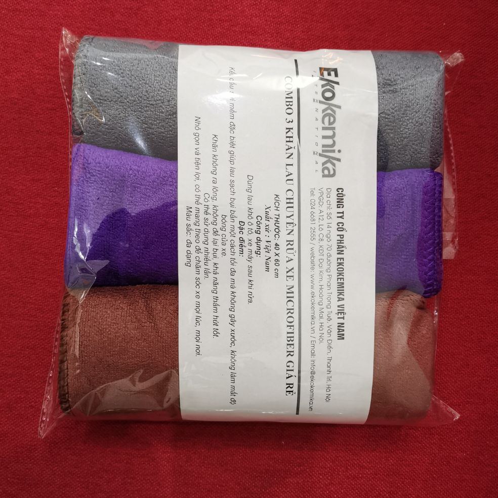 COMBO 3 KHĂN LAU CHUYÊN RỬA XE MICOFIBER 35X75