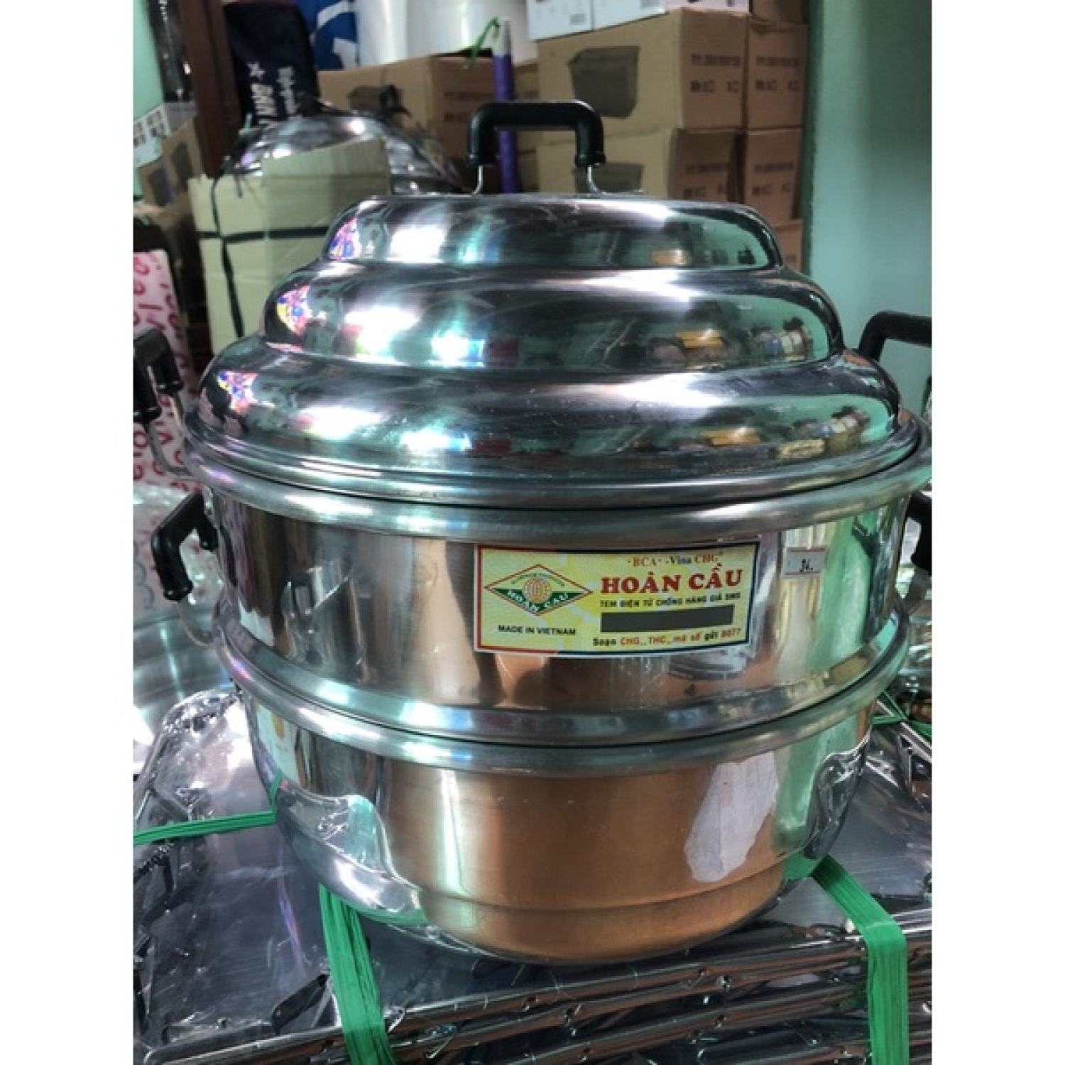 Chỏ hấp nhôm xịn lᴏại 1 có tem chính hãng Hoàn Cầu hai tầng chỏ hấp xôi hấp bánh bao chỏ hấp há cảo xửng hấp 24-42cm loại tốt