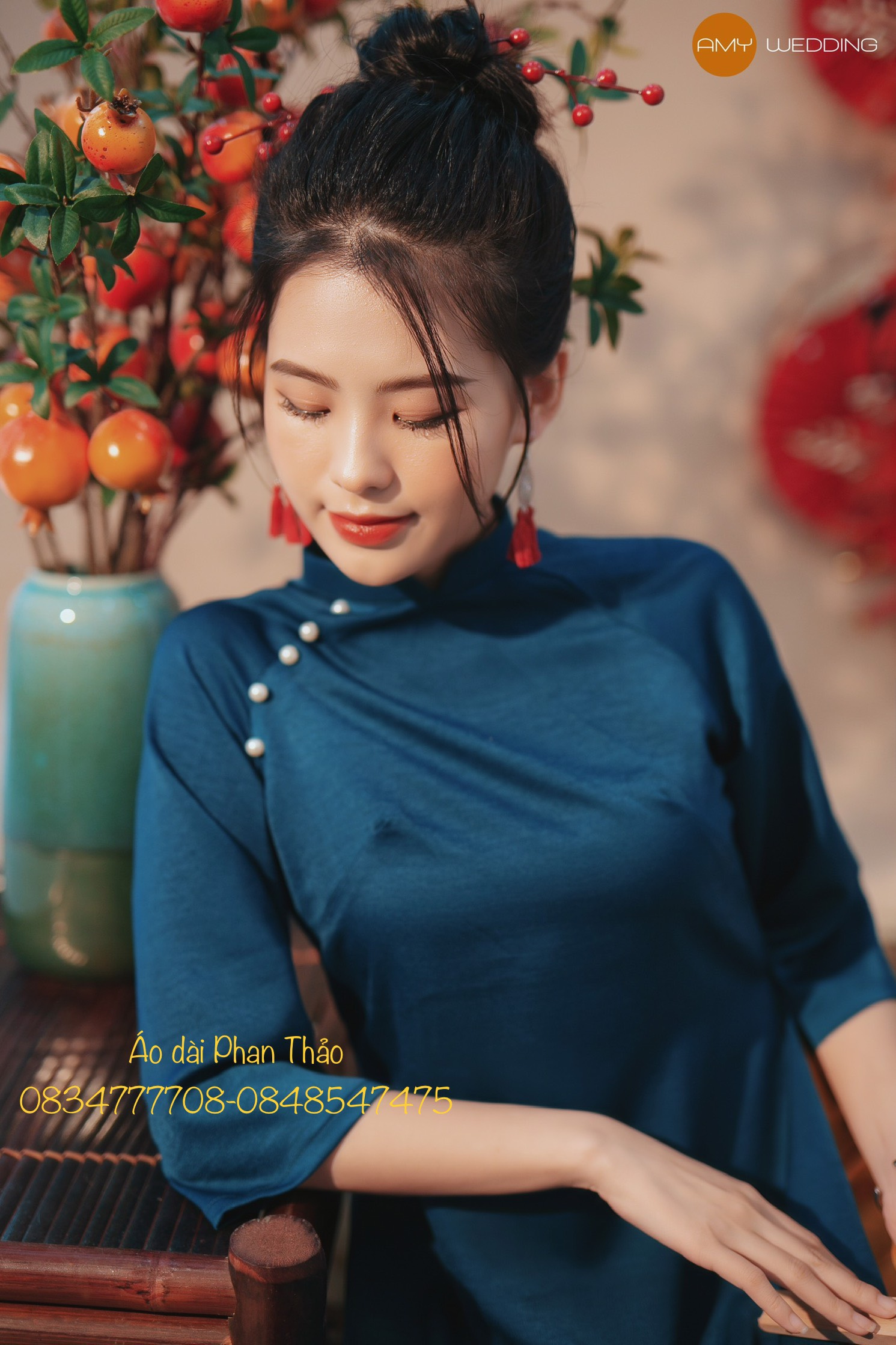Áo cách tân màu xanh cốm