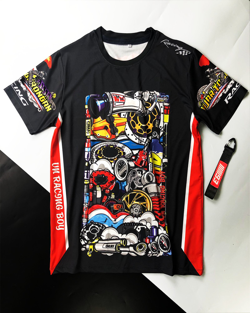 Áo thun nam thấm hút mồ hôi Racing chibi