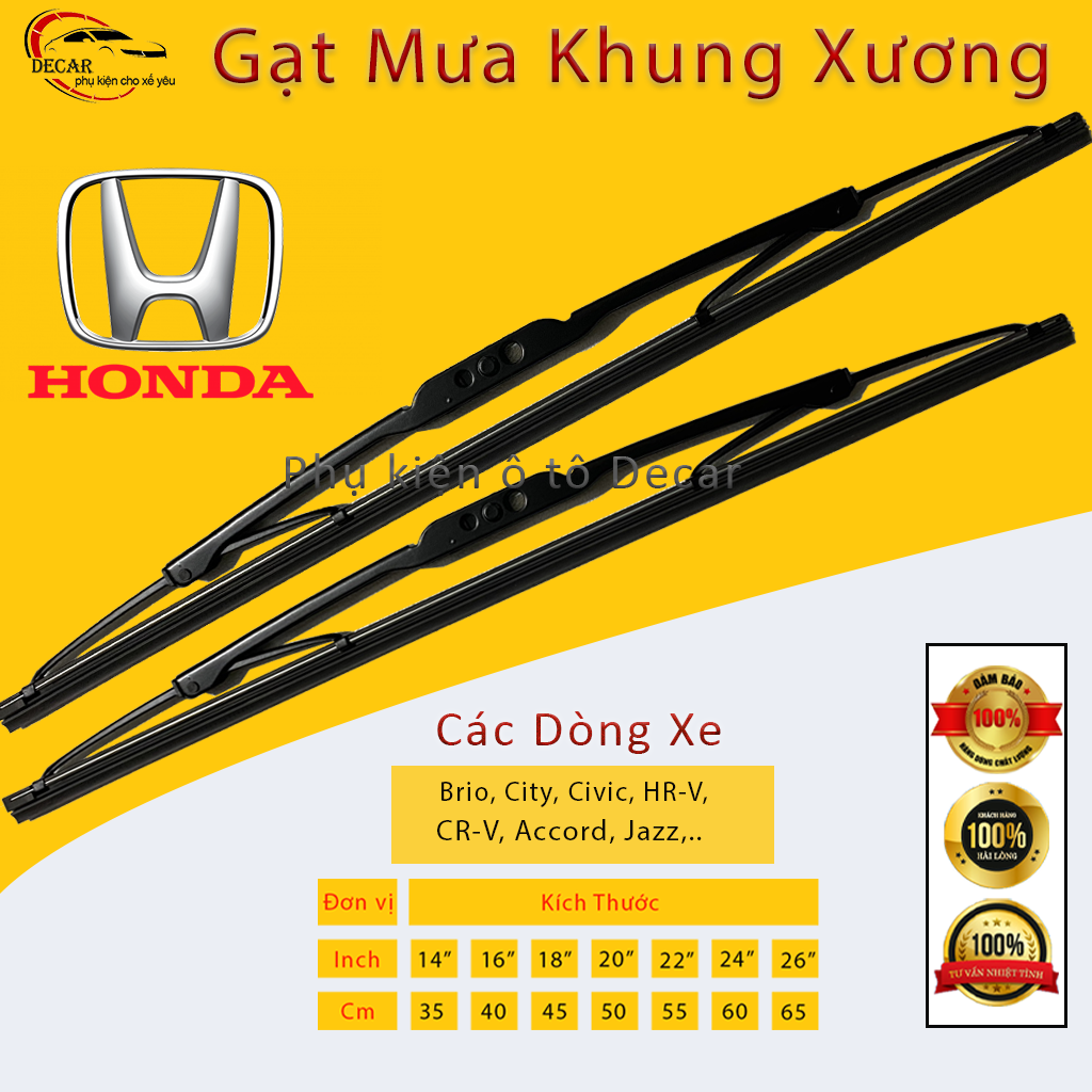 Wiper rain car Honda CR-V , Honda Civic, honda City wiper rain Oto car frame iron blade Silicon end for car Honda, wiper clean water rain design smart no noise