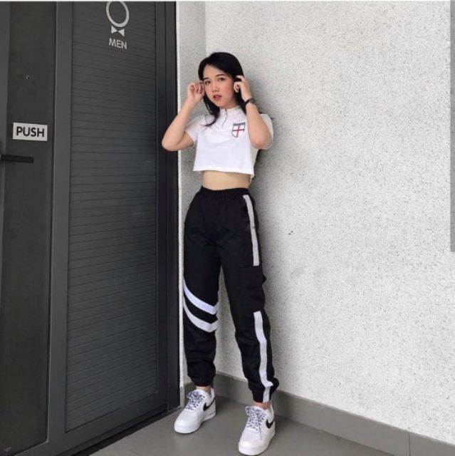 quần jogger nam nữ phối phản quang siêu phẩm dạo phố