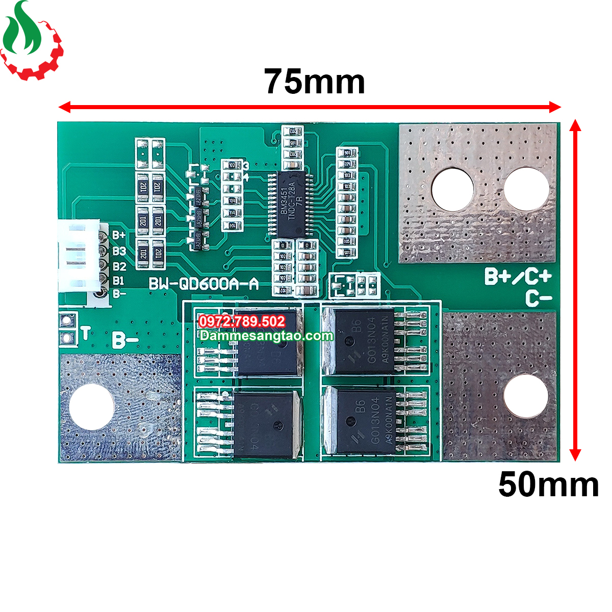 Mạch 3s 12v 600a bw bảo vệ pin li-ion 3.7v