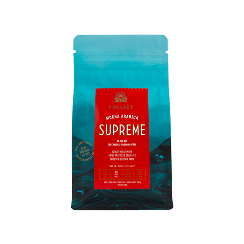 Cà phê bột supreme mượt mà & tinh tế folliet 250g
