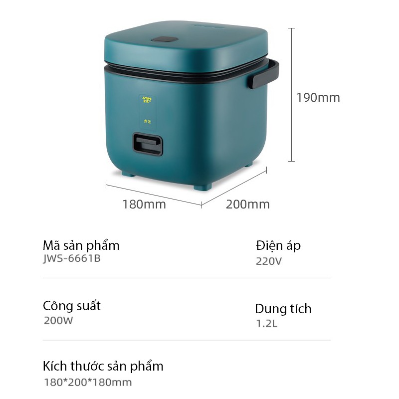 NỒI CƠM MINI 1,2L JIASHI FULL BOX