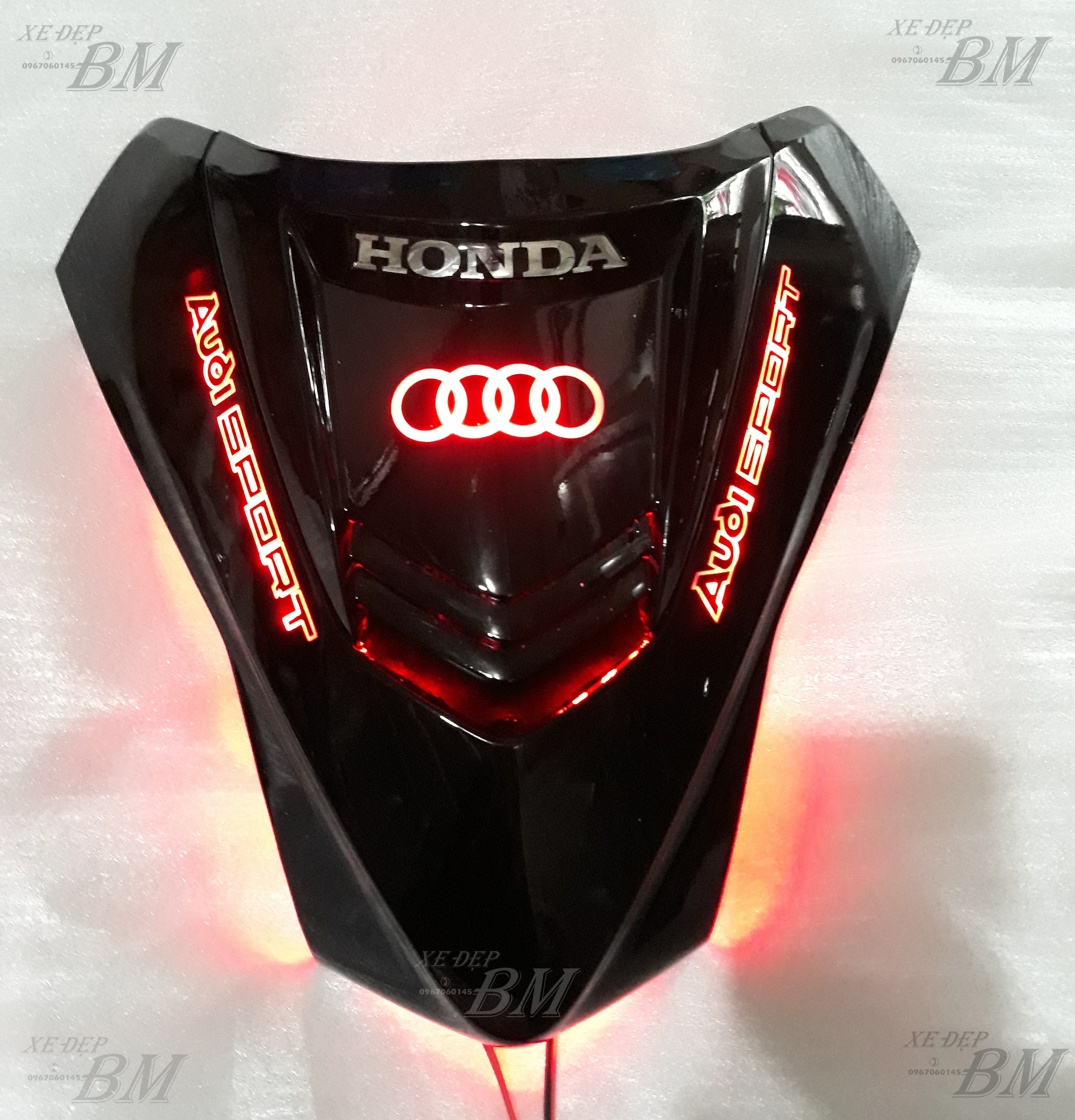 mặt nạ 2 tầng đen bóng độ led