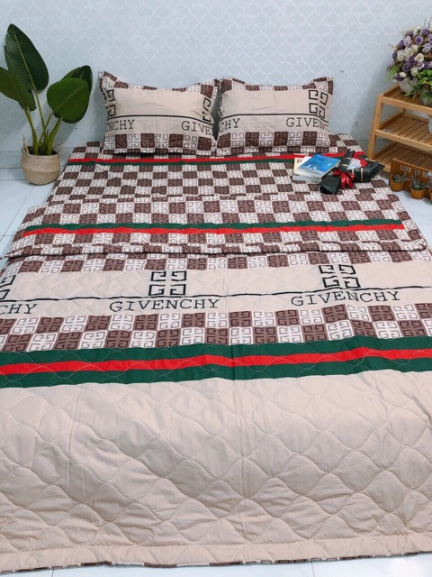 Bộ chăn ga 5 vỏ gối 5 món cotton 1,6x2m - Bộ chăn ga hè thu -sét chăn ga 5 món - bộ drap trải giường cotton