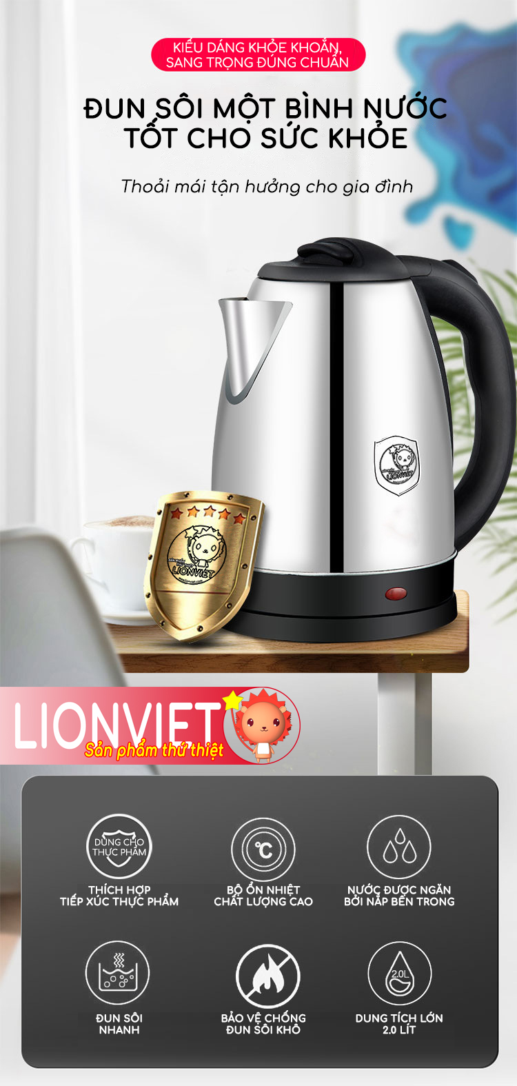 Ấm bình đun nước inox 304 siêu tốc siêu bền