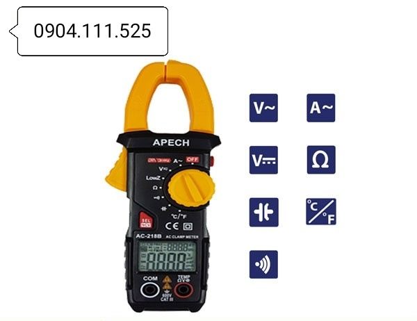 Ampe kìm đo dòng AC APECH AC-218B (600A) 