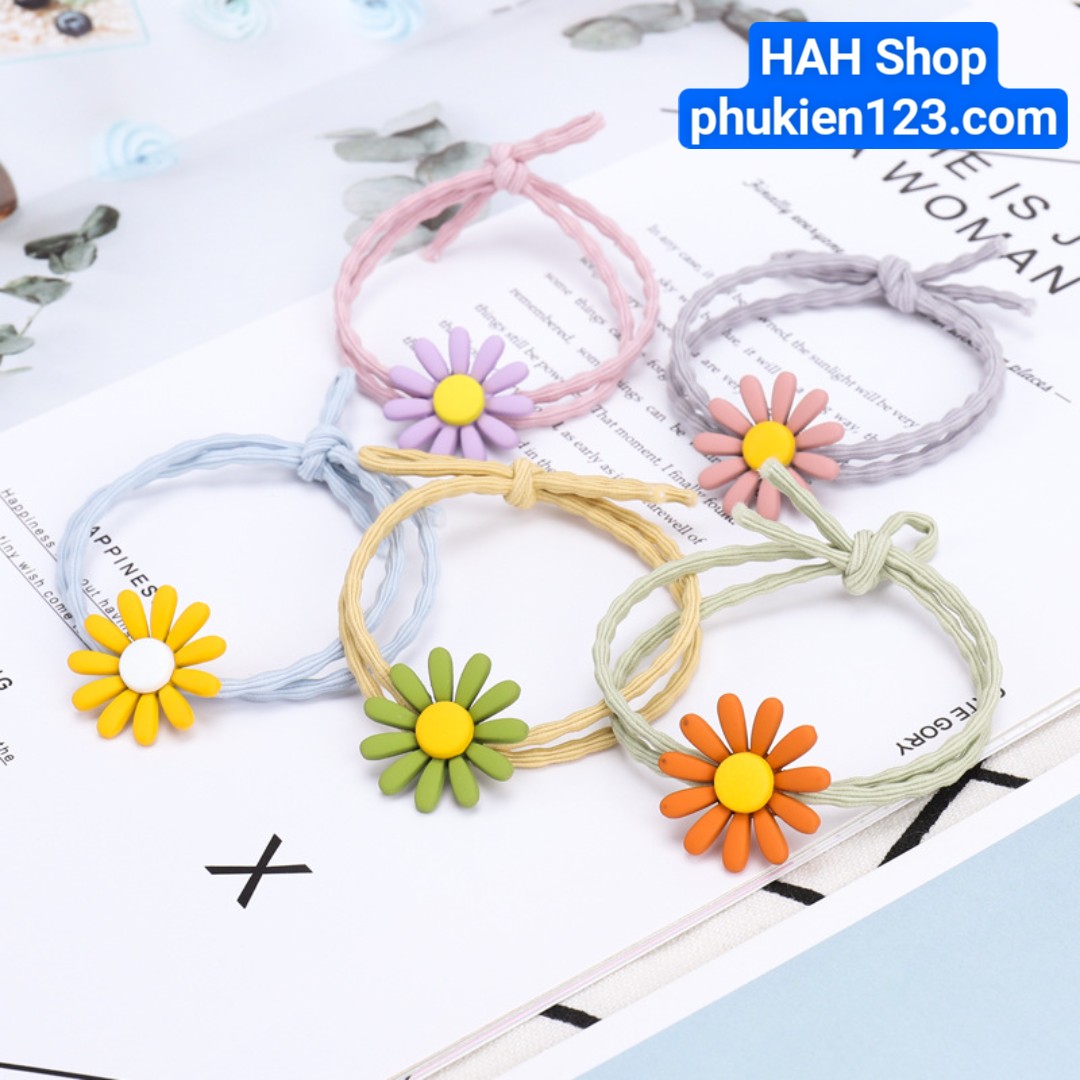 SET 10 DÂY CỘT TÓC HOA CÚC NHIỀU MÀU