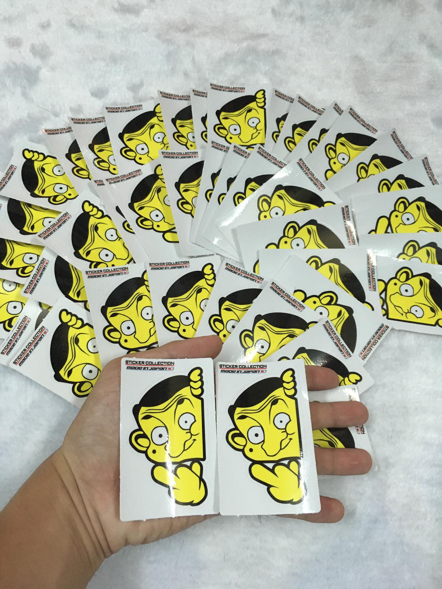 Combo 3 stiker mr bean 1 ngón tay