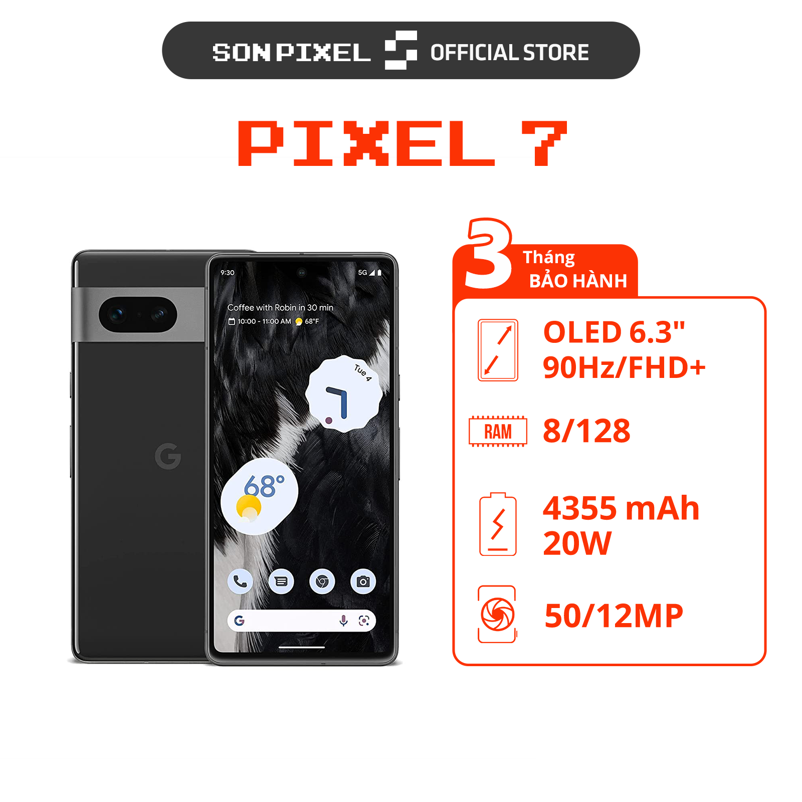 Điện Thoại Google Pixel 7 Lock Like New 99%, Sonpixel
