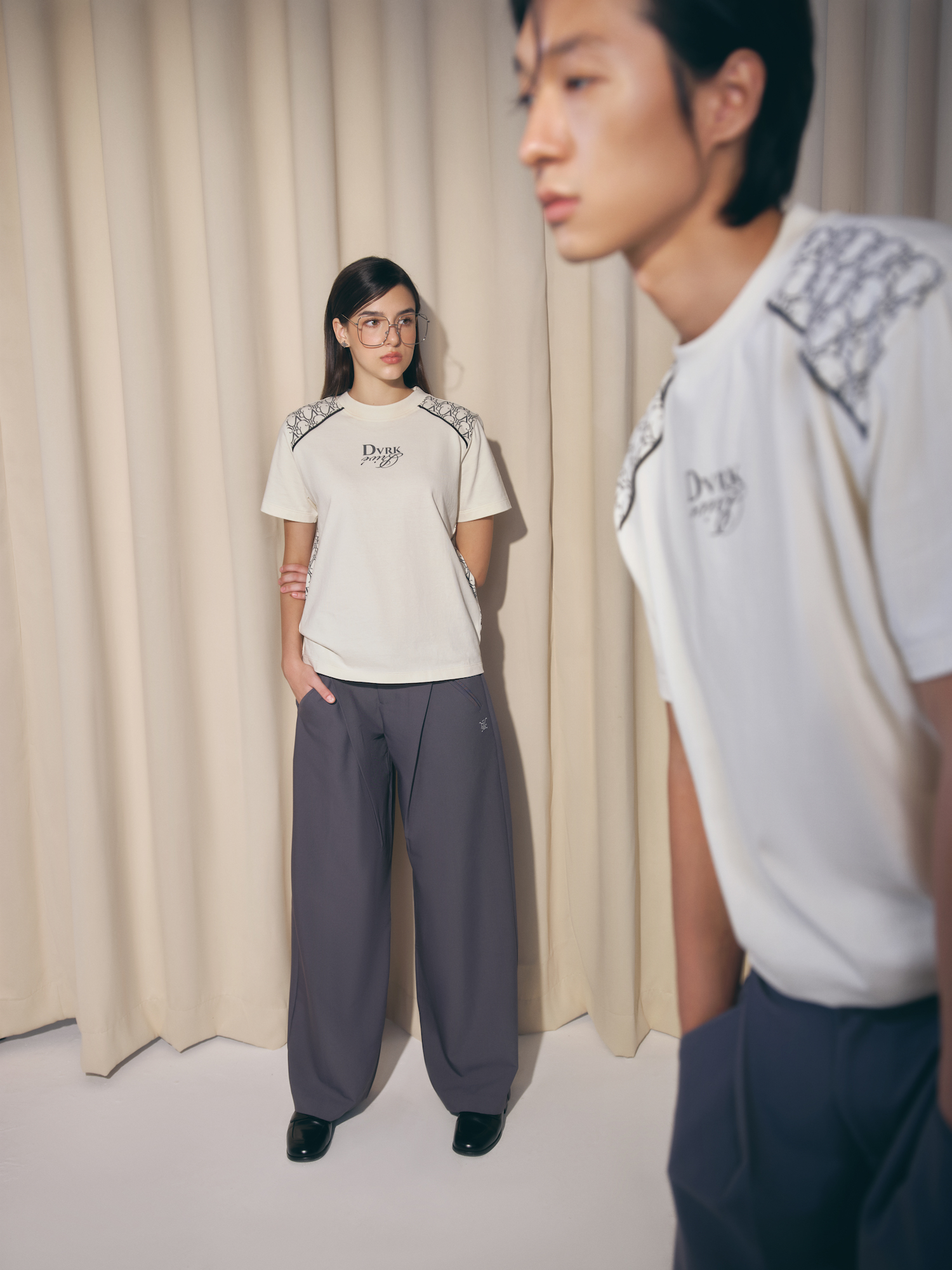 DVRK - Áo Thun Oversize Họa Tiết Monogram Vai -DVRK-23FW