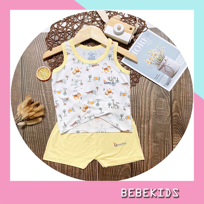 Bộ ba lỗ unchi cổ màu chất peptit cao cấp siêu mát cho bé 5-16kg qate288