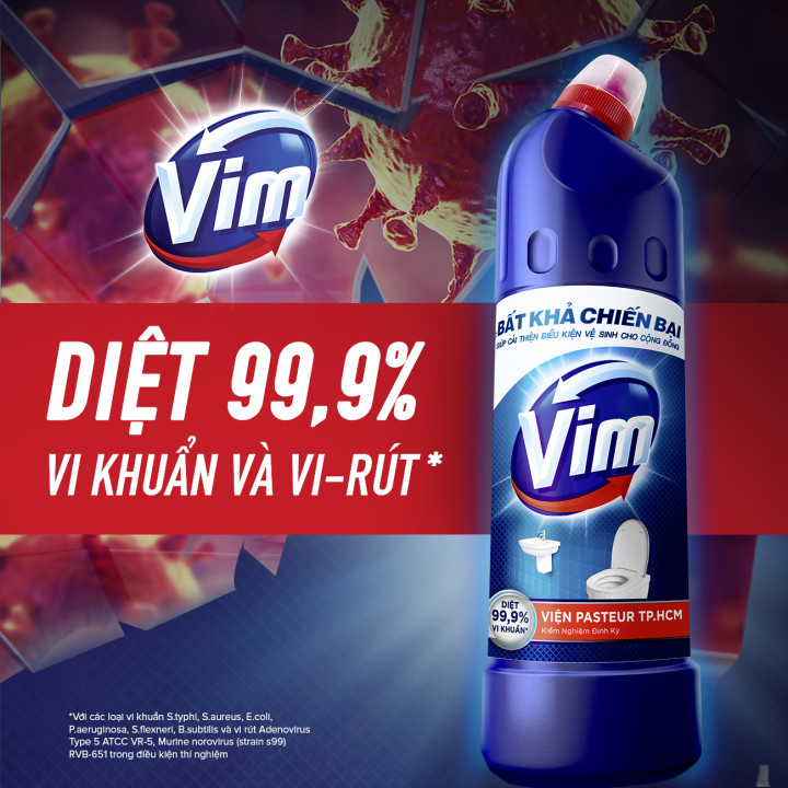 Nước Tẩy Bồn Cầu Vim Diệt Khuẩn (500ml) - Xanh Biển
