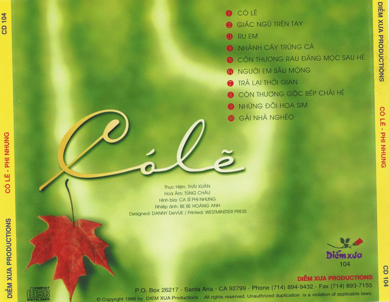 bộ 5 đĩa cd phi nhung 7 (phôi đĩa nhật)