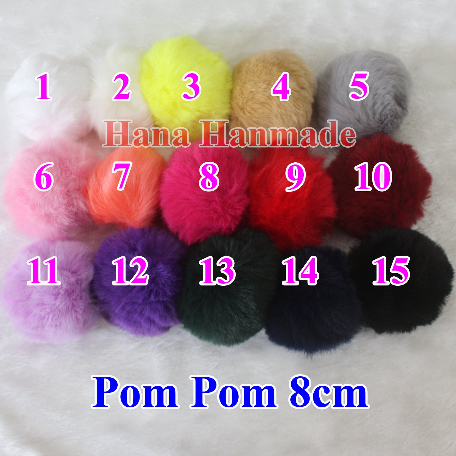 Plain Pom Pom 8cm Decorative 15K/Piece